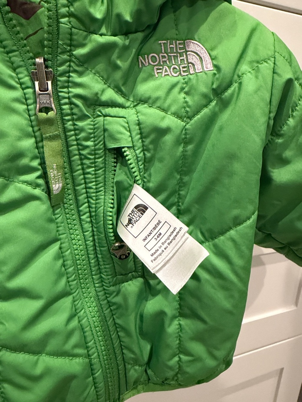 The North Face Infant Green Hooded Reversible Jacket - Picture 4 of 6